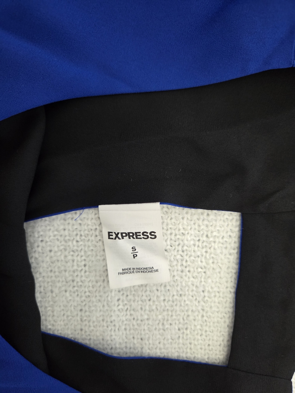Express Royal Blue Cap-Sleeve Shell Top - Picture 4 of 5